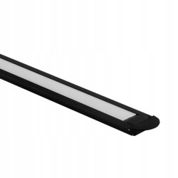 PROFIL aluminiowy WPUSZCZANY czarny + KLOSZ mleczny zaślepki 2m do led
