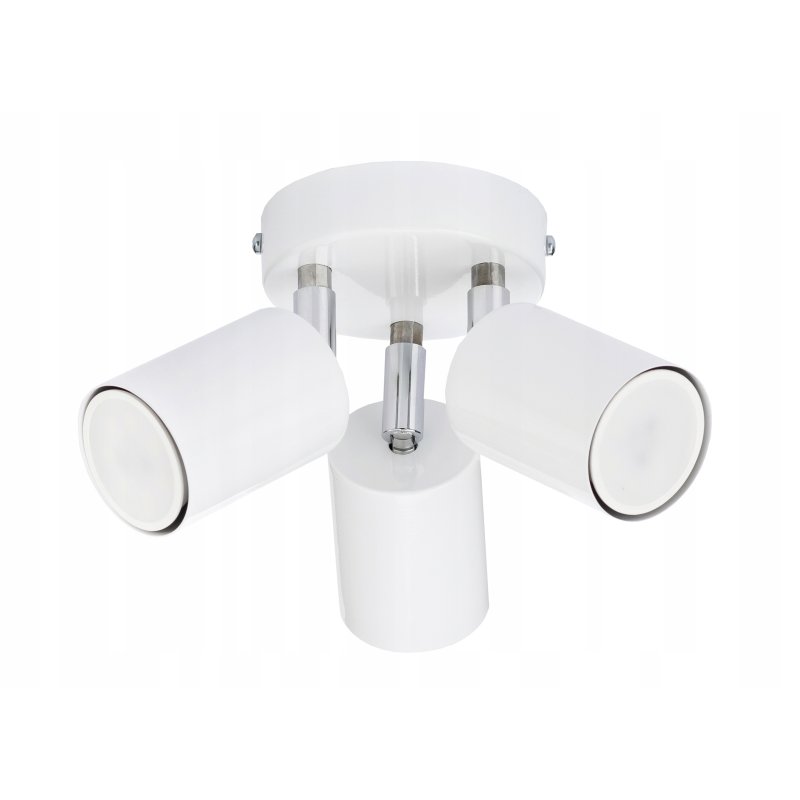 Lampa sufitowa plafon spot biały oprawa halogenowa 3x GU10 potrójna ruchoma