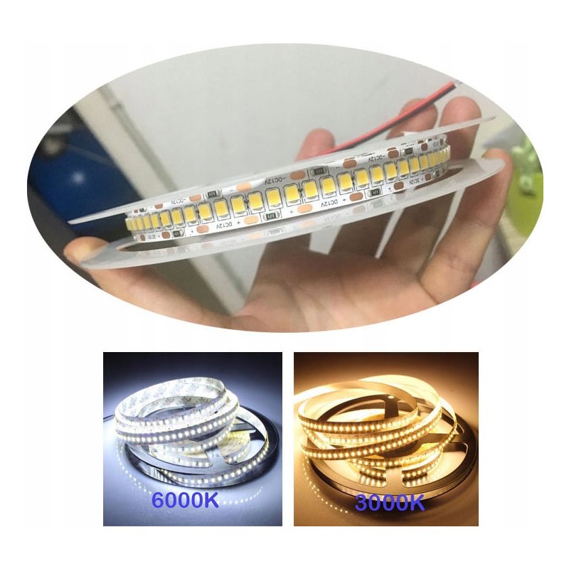 SUPER MOCNA Taśma LED PREMIUM 12V SMD2835 IP20 barwa biała CIEPŁA 240d 1mb