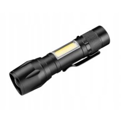 Latarka ręczna led COB XPE zoom Taktyczna mocna na akumulator USB C w etui