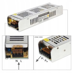 ZASILACZ MONTAŻOWY 12V 100W SLIM MODUŁOWY DO TAŚM LED CCTV MONTAŻOWY