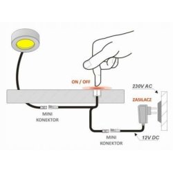 ŚCIEMNIACZ Włącznik Dotykowy 12V meblowy 60W 5A