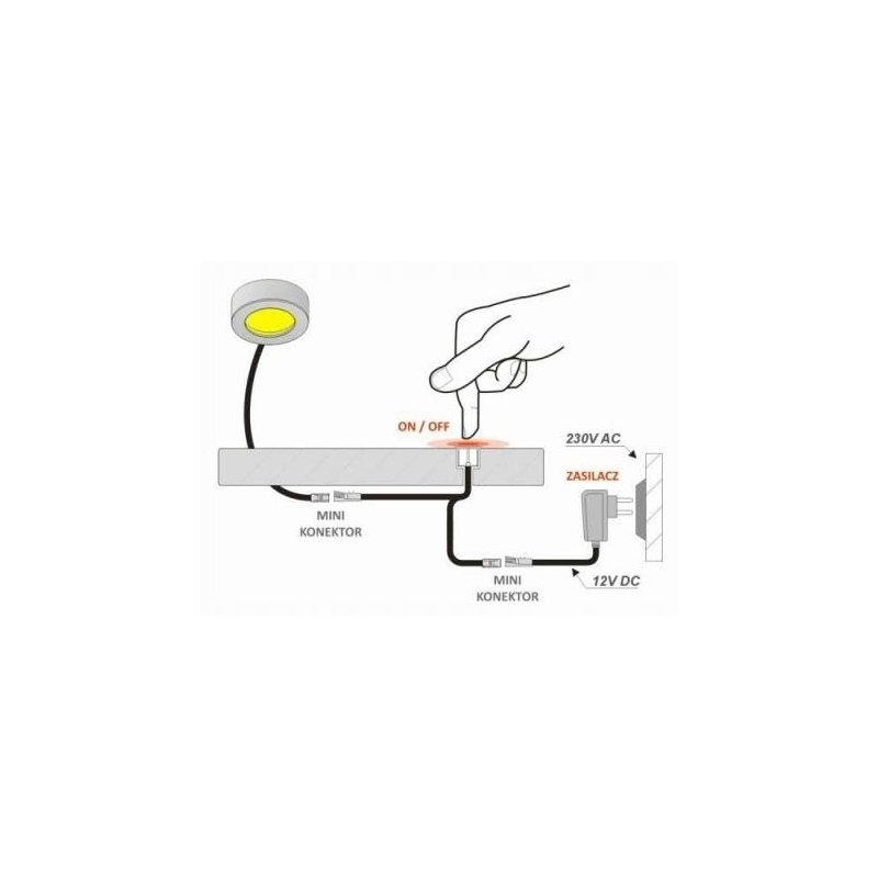 ŚCIEMNIACZ Włącznik Dotykowy 12V meblowy 60W 5A