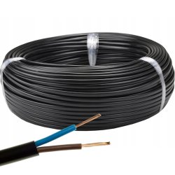 Przewód Płaski elektryczny giętki (linka) instalacyjny OMYp 2x0,75 czarny