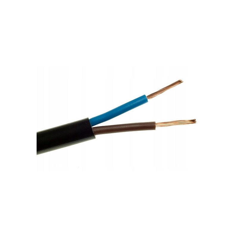 Przewód Płaski elektryczny giętki (linka) instalacyjny OMYp 2x0,75 czarny