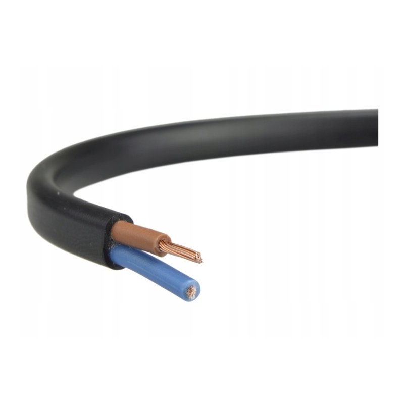 Przewód Płaski elektryczny giętki (linka) instalacyjny OMYp 2x0,75 czarny