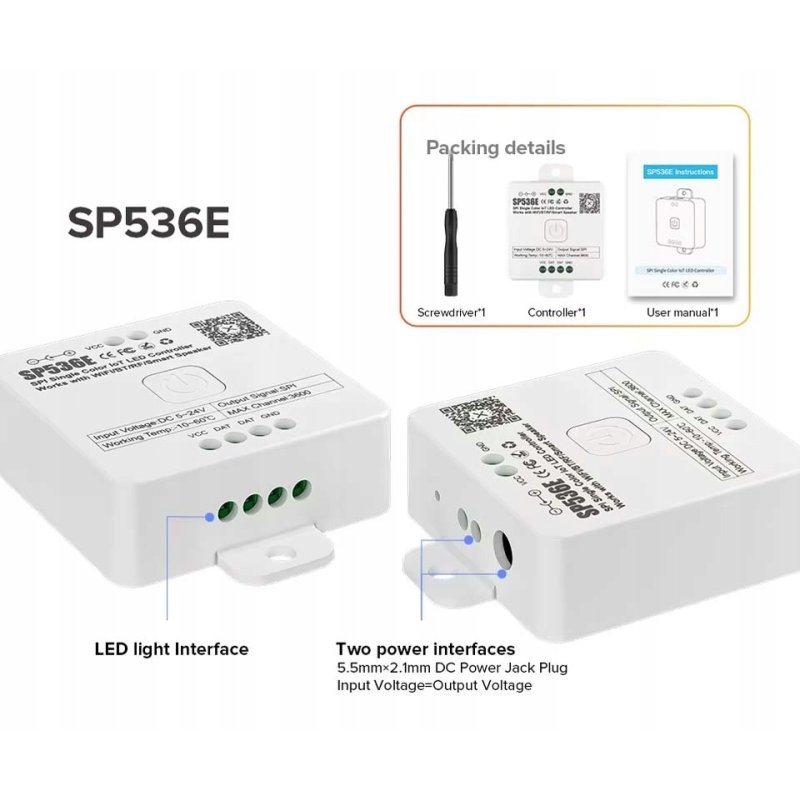 Sterownik Magic Digital IC SPERL taśm LED COB MONO cyfrowy WS2811 SPI music