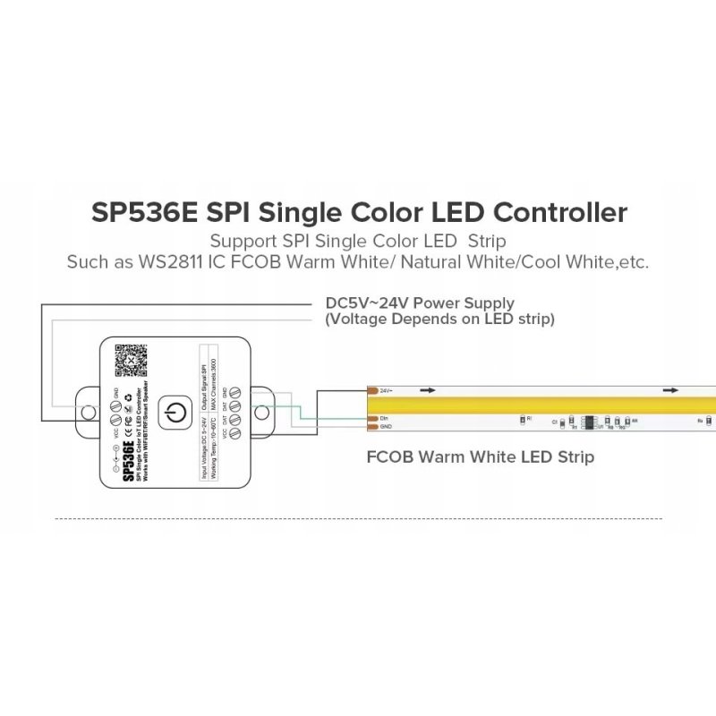 Sterownik Magic Digital IC SPERL taśm LED COB MONO cyfrowy WS2811 SPI music