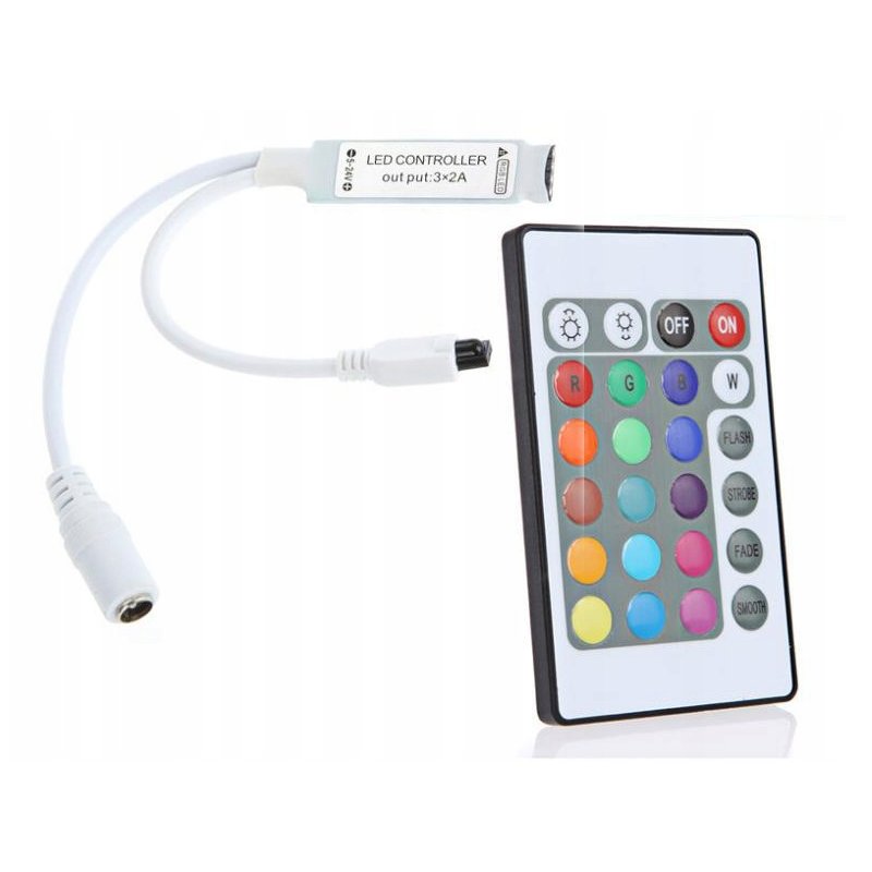 Sterownik /Kontroler RGB IR + pilot24 taśm LED RGB