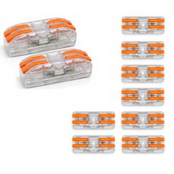 10x Szybkozłączka Elektryczna Przelotowa 2-torowa 4mm ZŁĄCZKA zacisk prosta