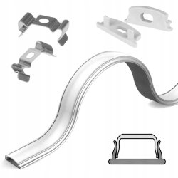 Profil ELASTYCZNY giętki do taśm LED COB na łuki okręgi aluminiowy + KLOSZ