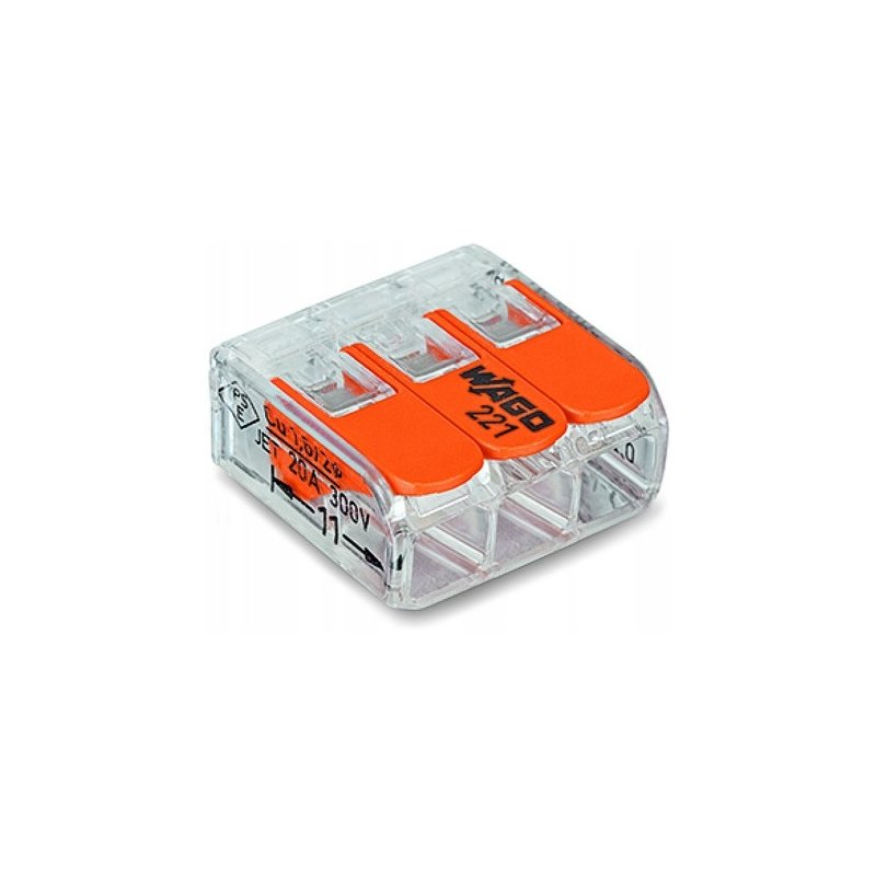 Szybkozłączka kostka WAGO 3x 0,08mm-4mm 221-413
