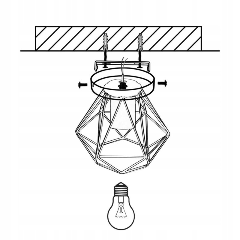 LAMPA stała sufitowa plafon Loft klosz diament E27
