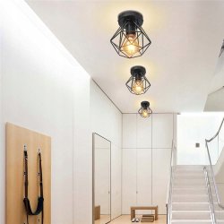 LAMPA stała sufitowa plafon Loft klosz diament E27