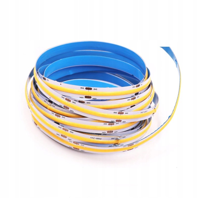 Taśma LED COB 24V 12W 320 diod na metr Neon biały Ciepły 1m z rolki 5m