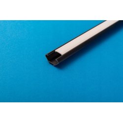 PROFIL PCV CZARNY NAROŻNY do taśm LED 1m + KLOSZ