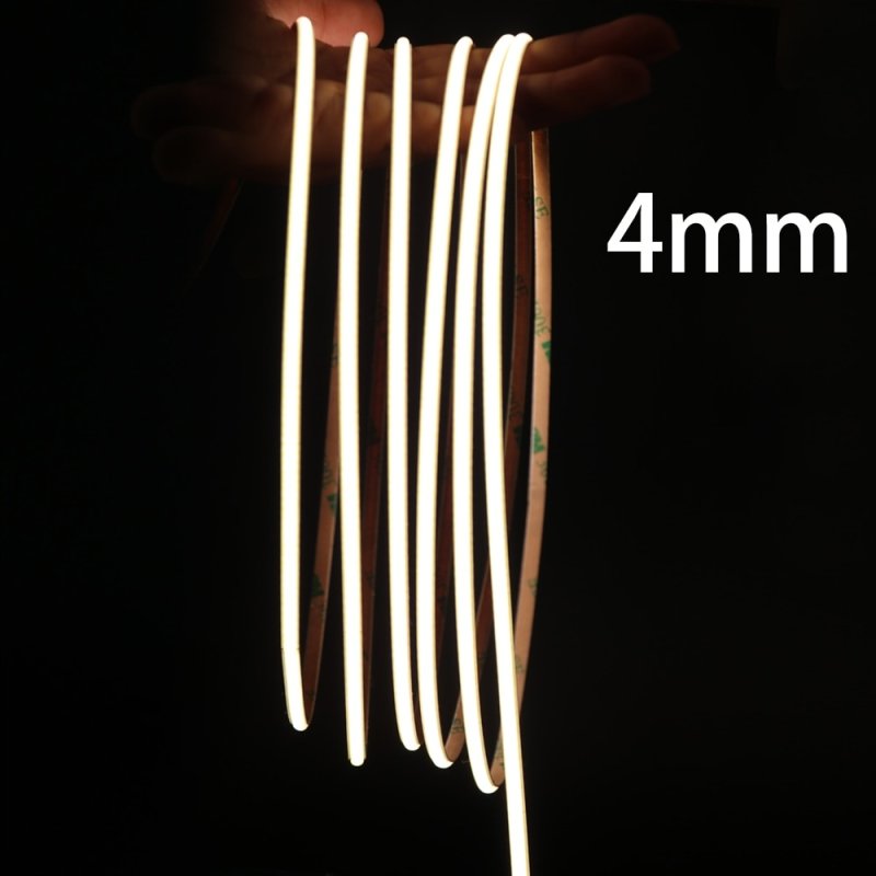 Taśma LED COB WĄSKA 4mm 24V neon linia biały neutral 5mb