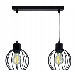 LAMPA wisząca sufitowa ŻYRANDOL ZWIS 2x drut KULA