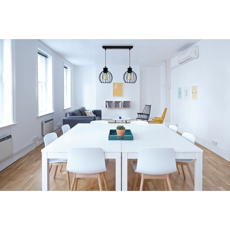 LAMPA wisząca sufitowa ŻYRANDOL ZWIS 2x drut KULA