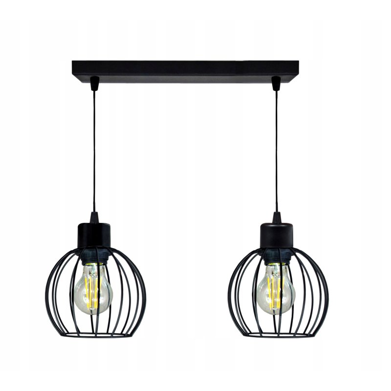 LAMPA wisząca sufitowa ŻYRANDOL ZWIS 2x drut KULA