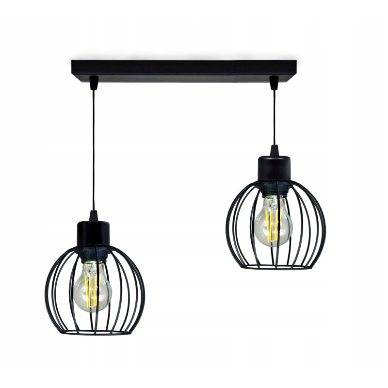 LAMPA wisząca sufitowa ŻYRANDOL ZWIS 2x drut KULA