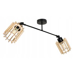 LAMPA sufitowa żyrandol regulowany LOFT E27 Drewno