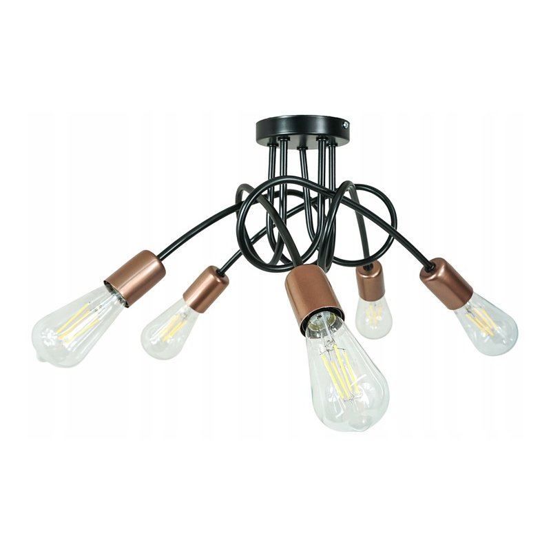 Lampa SUFITOWA WISZĄCA PLAFON LOFT EDISON 5 x E27