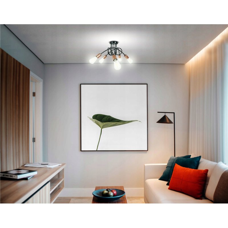 Lampa SUFITOWA WISZĄCA PLAFON LOFT EDISON 5 x E27