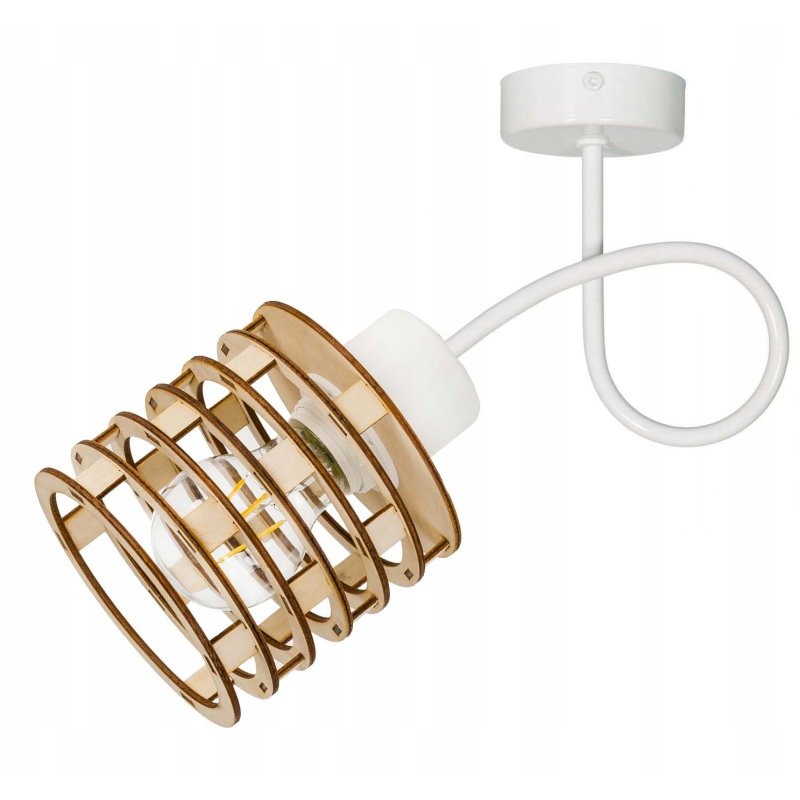 LAMPA KINKIET żyrandol stały loft SPRĘŻYNA Drewno