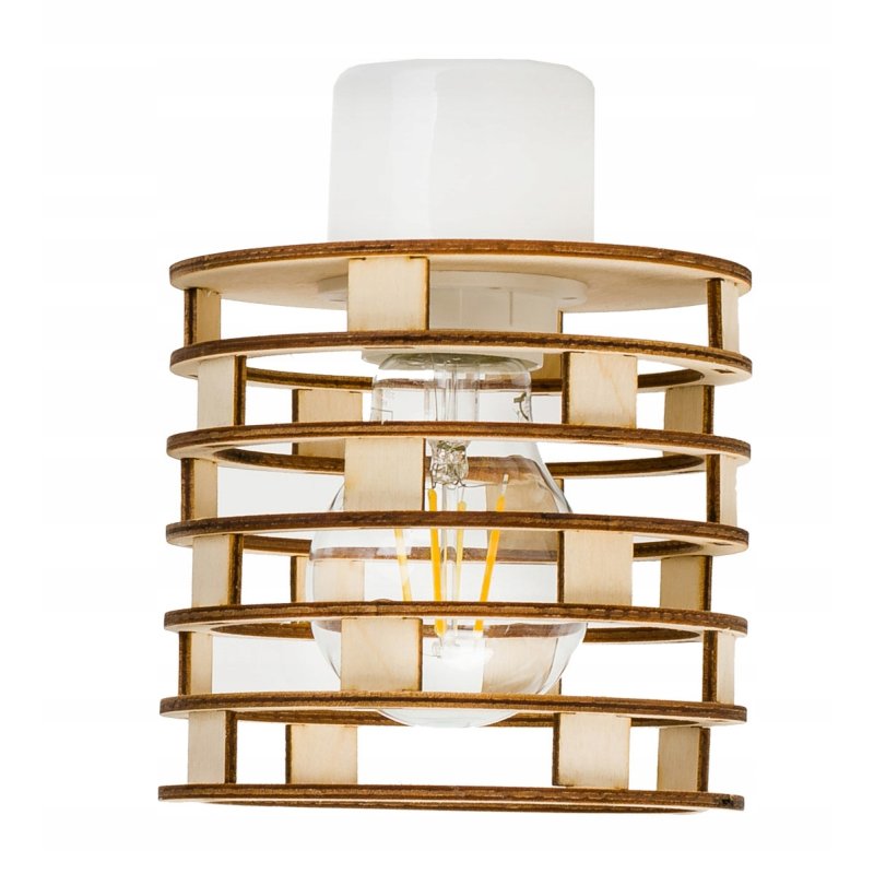 LAMPA KINKIET żyrandol stały loft SPRĘŻYNA Drewno
