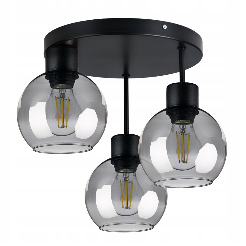 LAMPA sufitowa PLAFON ŻYRANDOL WYSOKI KULA Szklana