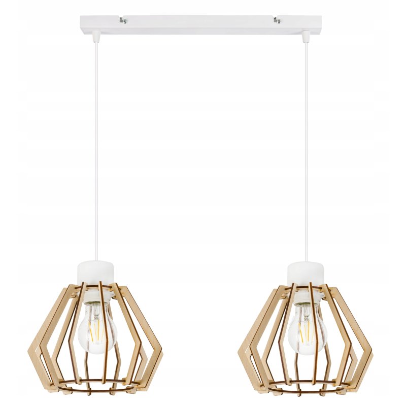 LAMPA sufitowa WISZĄCA ZWIS żyrandol loft DREWNO 2