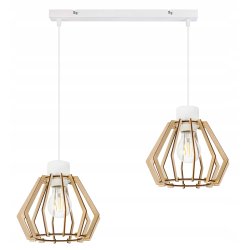 LAMPA sufitowa WISZĄCA ZWIS żyrandol loft DREWNO 2