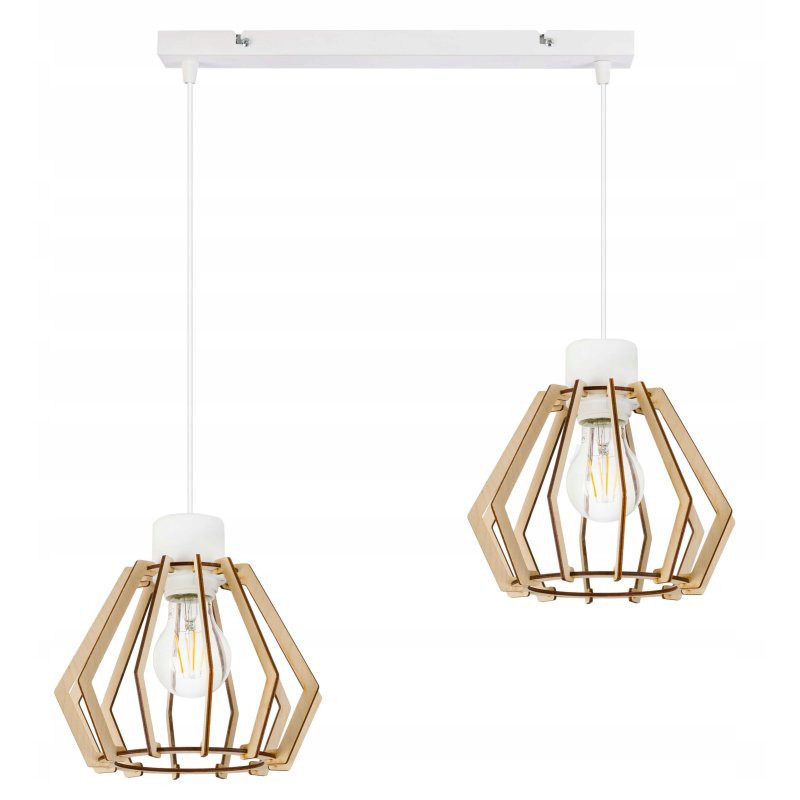 LAMPA sufitowa WISZĄCA ZWIS żyrandol loft DREWNO 2