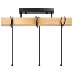 LAMPA drewniana belka wisząca sufitowa ŻYRANDOL ZWIS tuba 15cm na 3x GU10