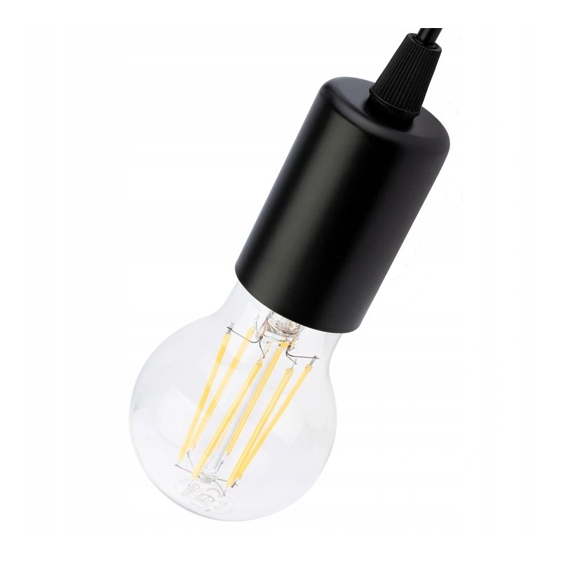 LAMPA drewniana belka wisząca sufitowa ŻYRANDOL PLAFON LOFT CZARNY na 3 E27