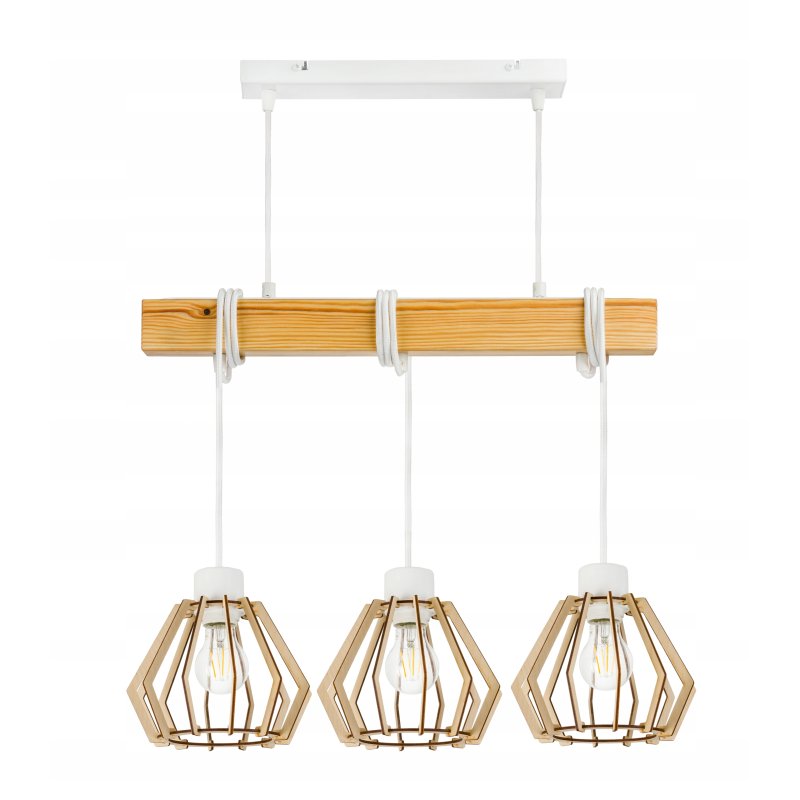 LAMPA drewniana belka wisząca sufitowa ŻYRANDOL ZWIS LOFT BRYLANT na 3x e27