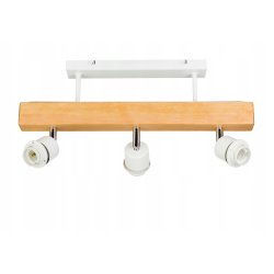 LAMPA drewniana belka sufitowa ŻYRANDOL PLAFON LOFT BIAŁY na 3x KLOSZ E27