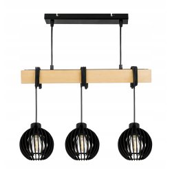 LAMPA drewniana belka wisząca sufitowa ŻYRANDOL ZWIS LOFT CZARNY DREWNO E27