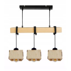 LAMPA drewniana belka wisząca sufitowa ŻYRANDOL ZWIS LOFT DREWNO na 3x E27