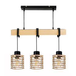 LAMPA drewniana belka wisząca sufitowa ŻYRANDOL ZWIS LOFT DREWNO na 3x E27