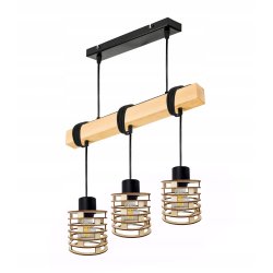 LAMPA drewniana belka wisząca sufitowa ŻYRANDOL ZWIS LOFT DREWNO na 3x E27