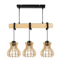 LAMPA drewniana belka wisząca sufitowa ŻYRANDOL ZWIS LOFT DREWNO na 3x E27