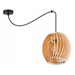 LAMPA WISZĄCA sufitowa żyrandol ZWIS PAJĄK klosz BECZUŁKA drewno na 1x E27