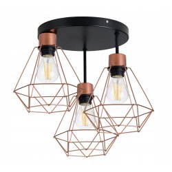 Lampa plafon sufitowa żyrandol loft drut diament 3