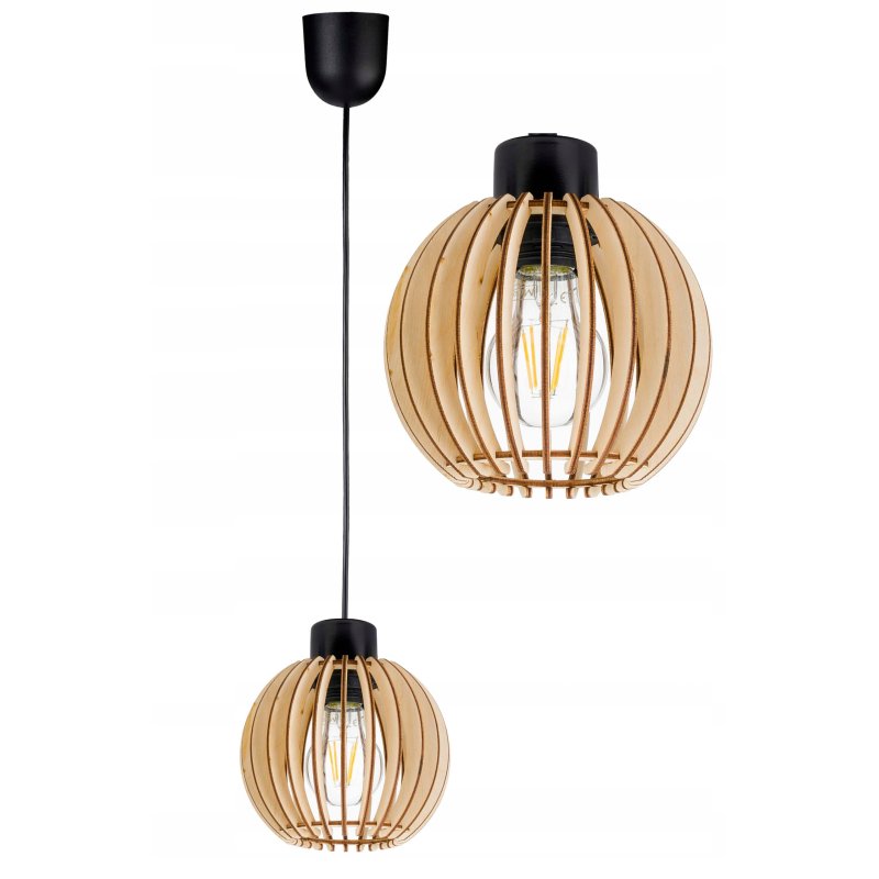 LAMPA WISZĄCA ZWIS żyrandol sufitowa LOFT Drewno 1