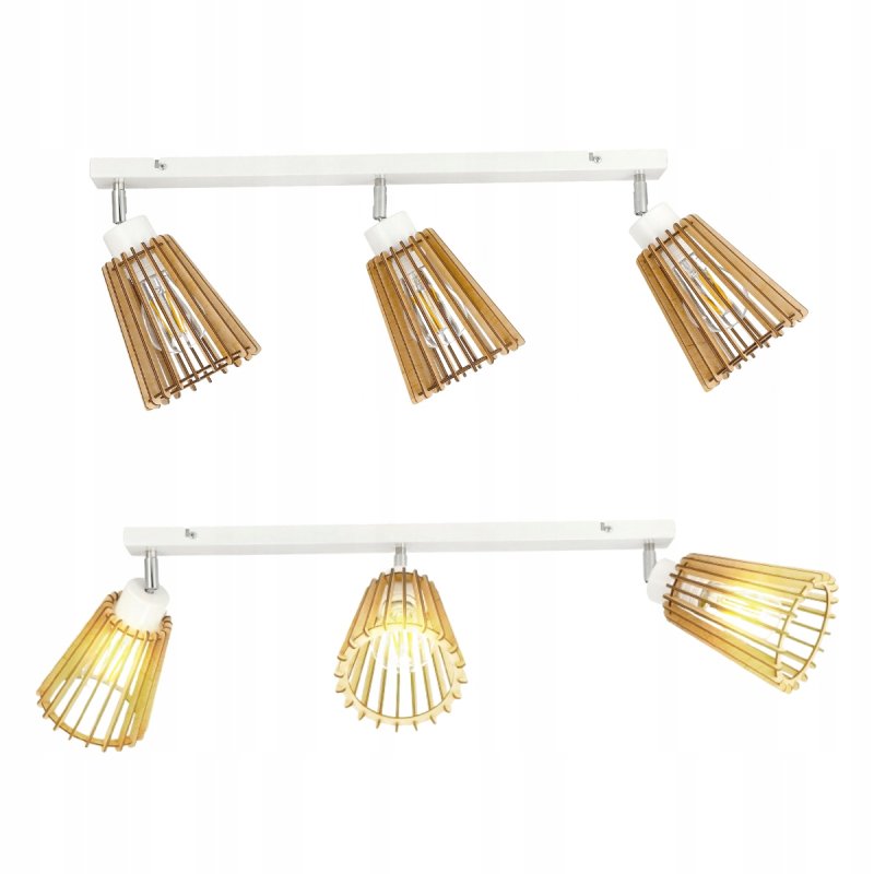 LAMPA DREWNIANA WISZĄCA SUFITOWA PLAFON RUCHOMY ŻYRANDOL EKO LOFT E27
