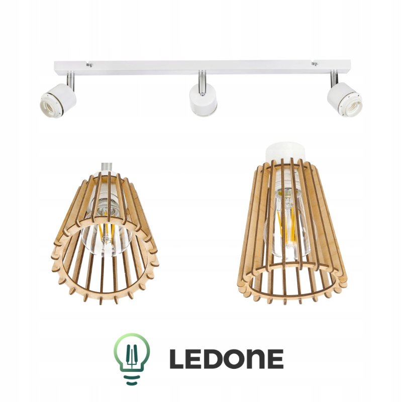 LAMPA DREWNIANA WISZĄCA SUFITOWA PLAFON RUCHOMY ŻYRANDOL EKO LOFT E27