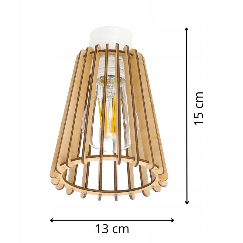 LAMPA DREWNIANA WISZĄCA SUFITOWA PLAFON RUCHOMY ŻYRANDOL EKO LOFT E27