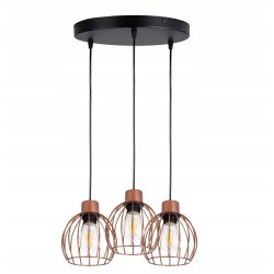 Lampa wisząca zwis żyrandol sufit loft kula miedź